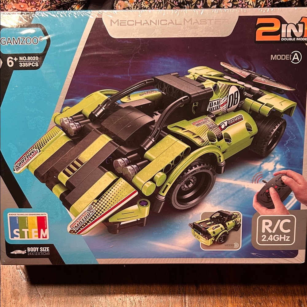 Remote Control 2-in-1 Green Kids Racing Car Toy